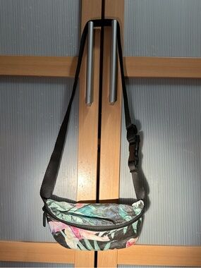 ALOHA Collection Floral Black Tropical Mini Belt Bag